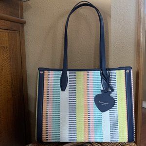 Kate Spade Striped Woven Tote NWOT